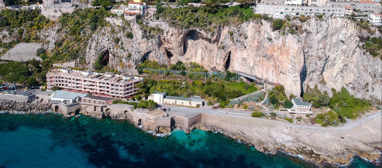 View of area Balzi Rossi caves
