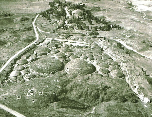 A view of Banditaccia Necropolis, Cerveteri - 1970