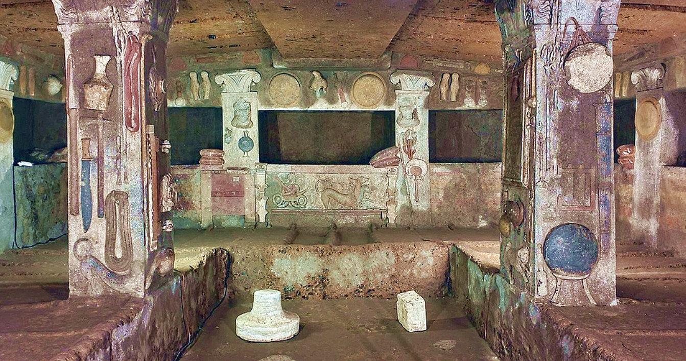 Tomb of the Reliefs, late 4th or early 3rd century BCE, Necropolis of Banditaccia (Cerveteri)
