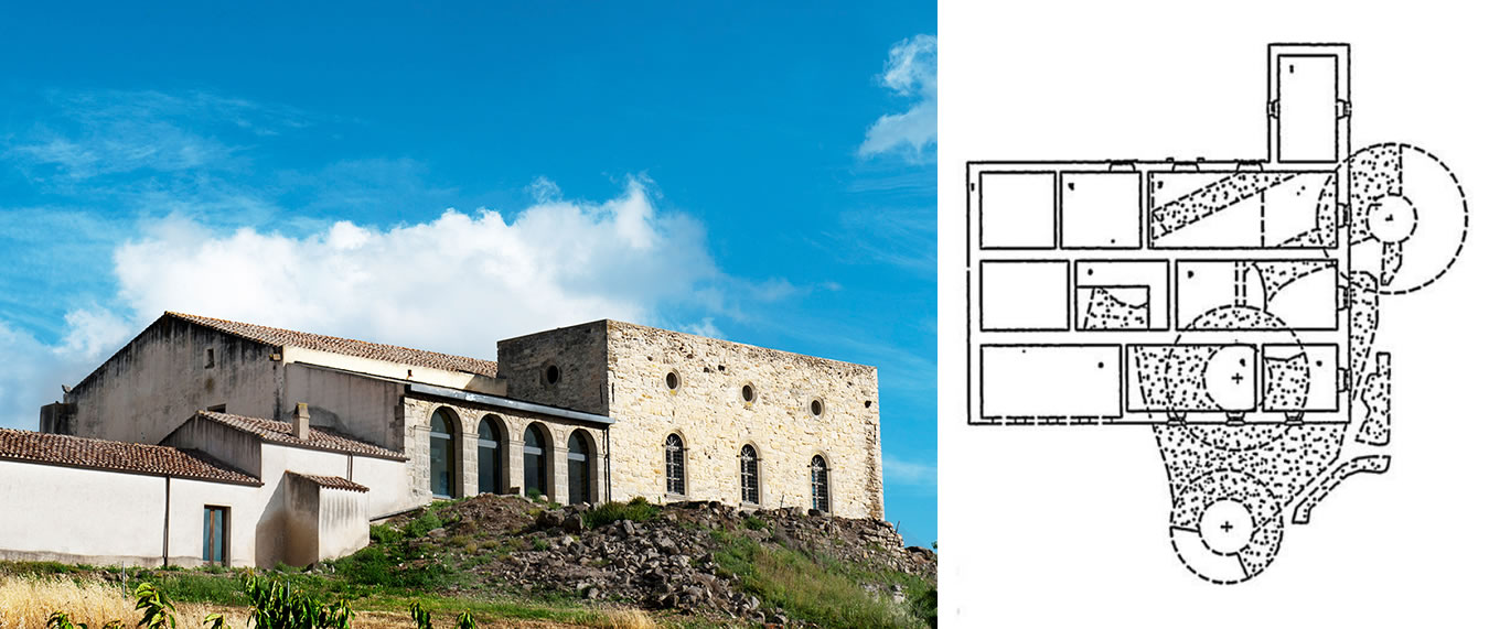 Plan of the archaeological remains of the nuraghe Su Nuraxi ’e Cresia