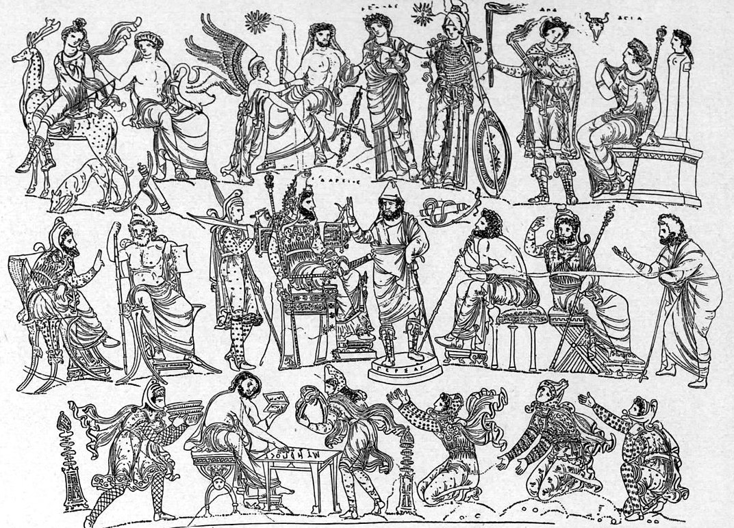 The war council of Darius from the Darius vase (published 1899)