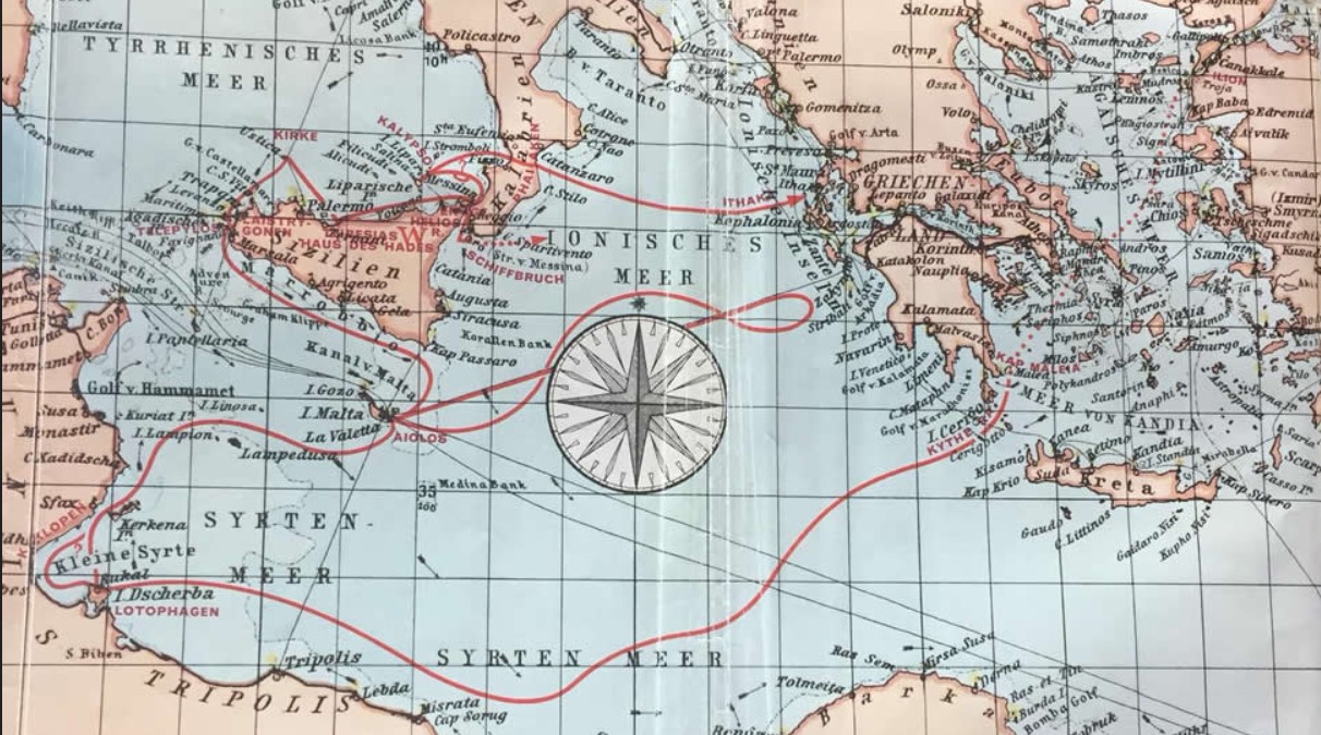 Ulysses' journey according to Armin Wolf, 1968
