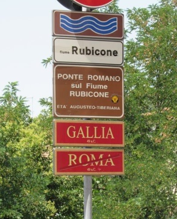 Signs at Roman  Bridge (I CE) at Rubicone