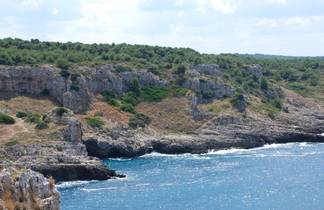 Salento coastal Karst formations. Along the coast there are caves with primitive incisions (about 10000 years BCE)