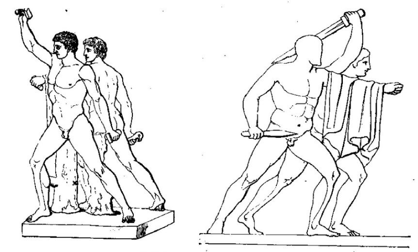 The proper position of Tyrannicide group, Harmodius and Aristogeiton