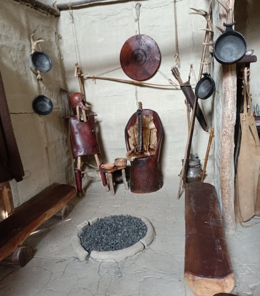 The reconstruction of the interior of a house in Terramare Village at Montale