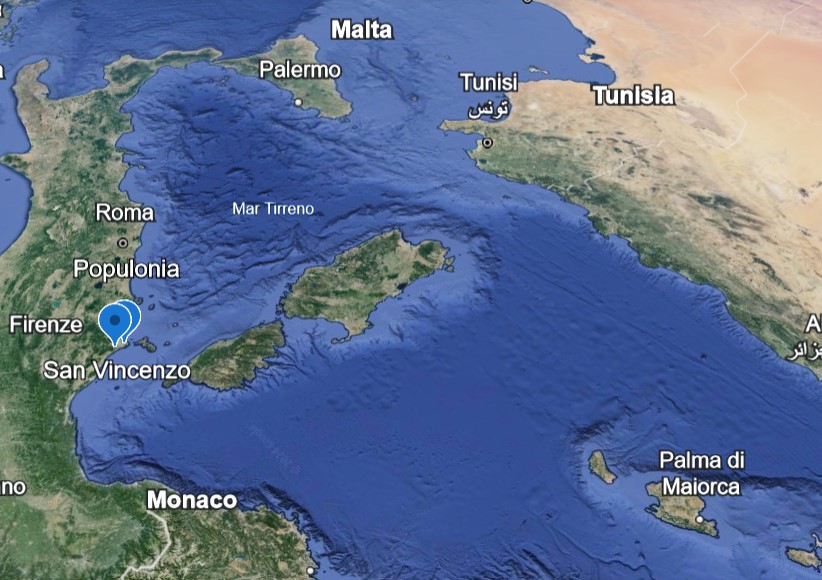 Coast between Populonia and San Vincenzo compared to other Mediterranean locations