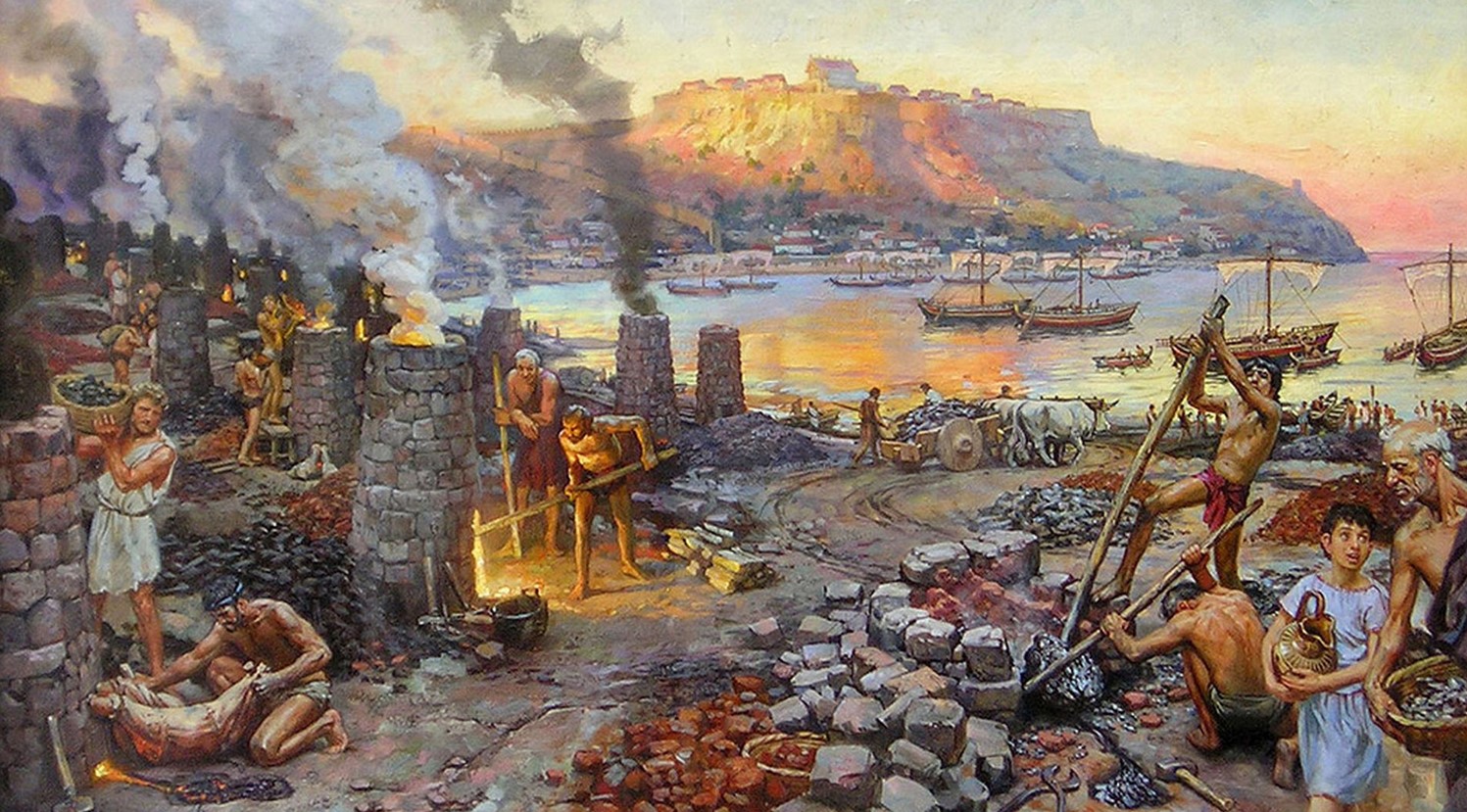 Reconstruction of the metallurgical industrial area on the Gulf of Baratti