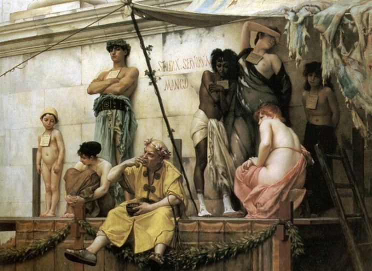 Enslaved people market by Gustave Boulangerc, 1882