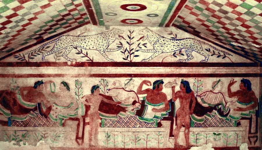 Tomb of Leopards, Etruscan necropolis of Monterozzi, Tarquinia, 473 BCE