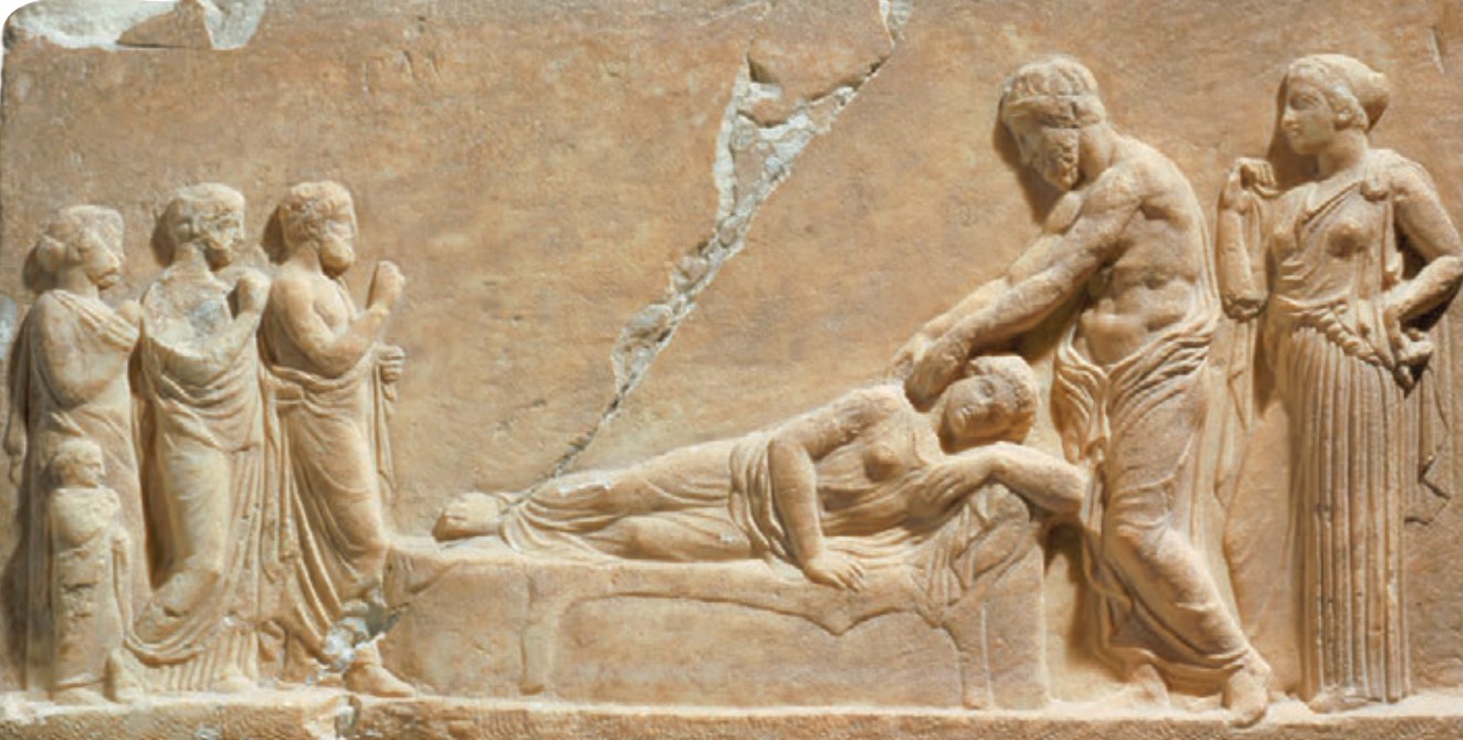 Asclepius treats a sleeping patient, 4th century BCE