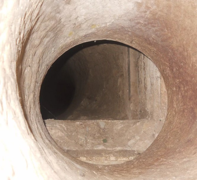 View of the inside the marble well