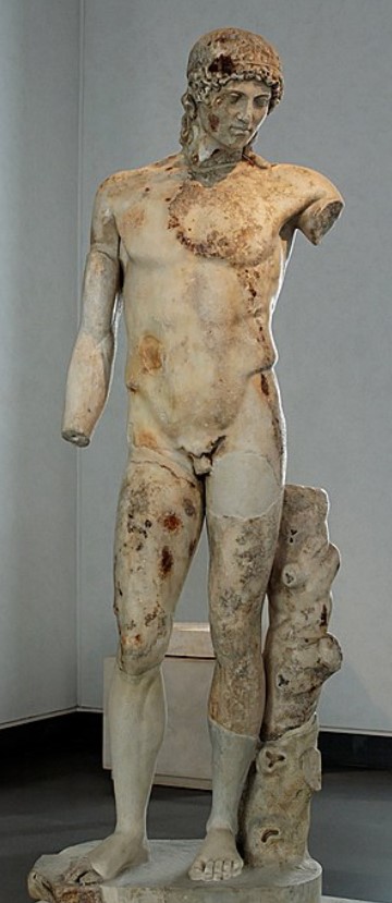 So-called Tiber Apollo. Marble, Roman copy after a Greek original dated ca.450 BCE, reign of Hadrian or Antoninus (117–195 CE).