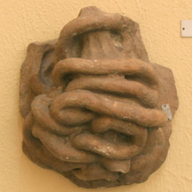 Terracotta ex-voto in the shape of intestines (3rd-2nd century BCE) found near Tiber Island in Rome. National Roman Museum, Rome.