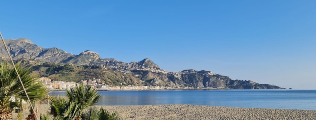 A view of Taormina from Garden of Naxos